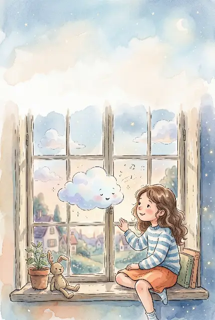 Illustration : Emma & le nuage qui chante