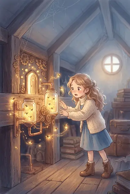 Illustration : Léna et l'atelier des lucioles
