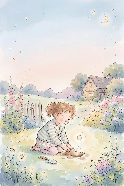 Illustration : Mia plante une étoile