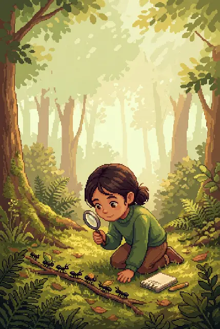 Illustration : Nour apprend le langage des fourmis