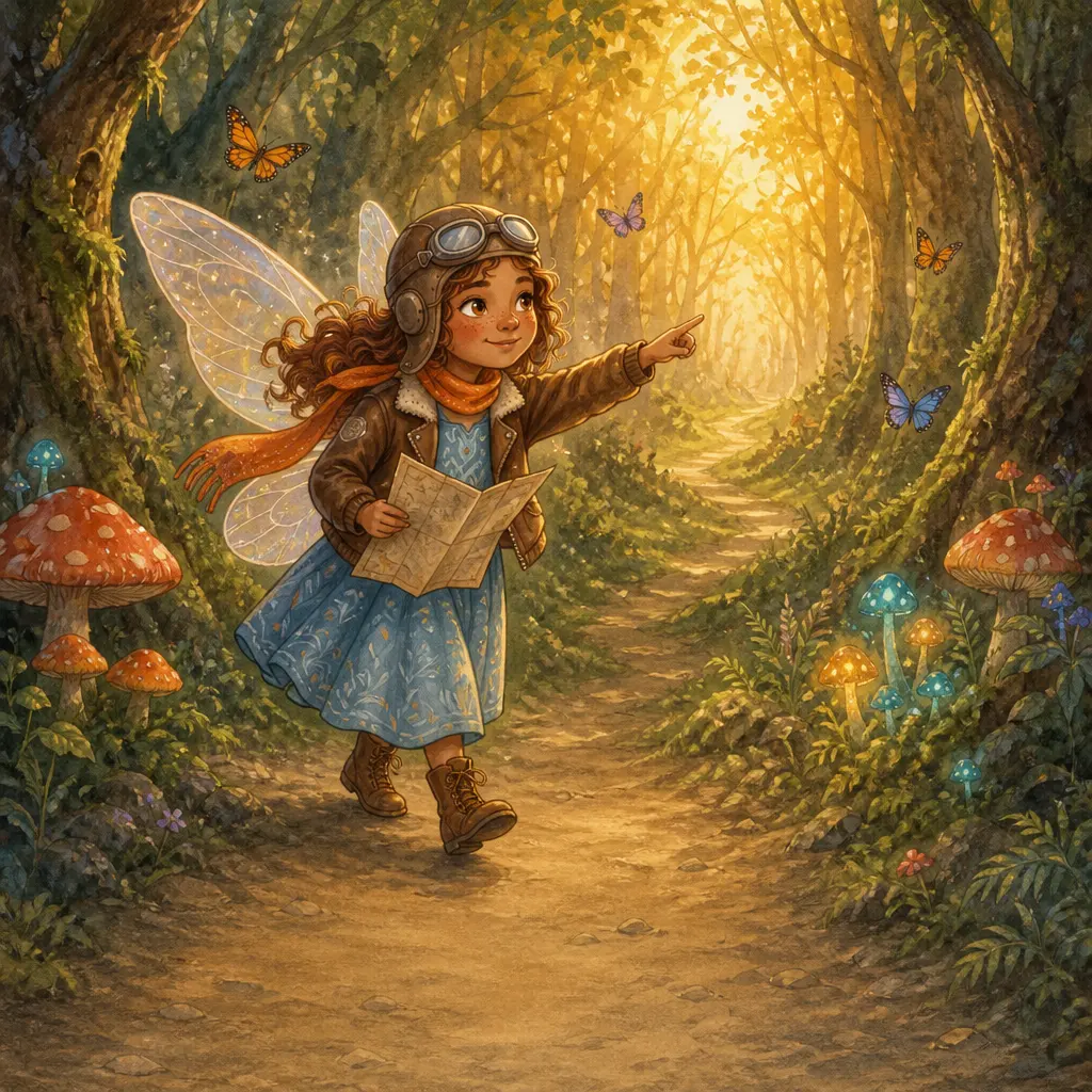 Illustration pleine page : forêt enchantée